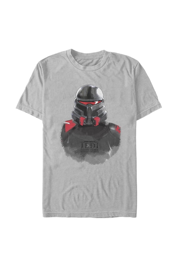 Men's Star Wars Jedi: Fallen Order Purge Trooper Watercolor Graphic Tee Silver Large