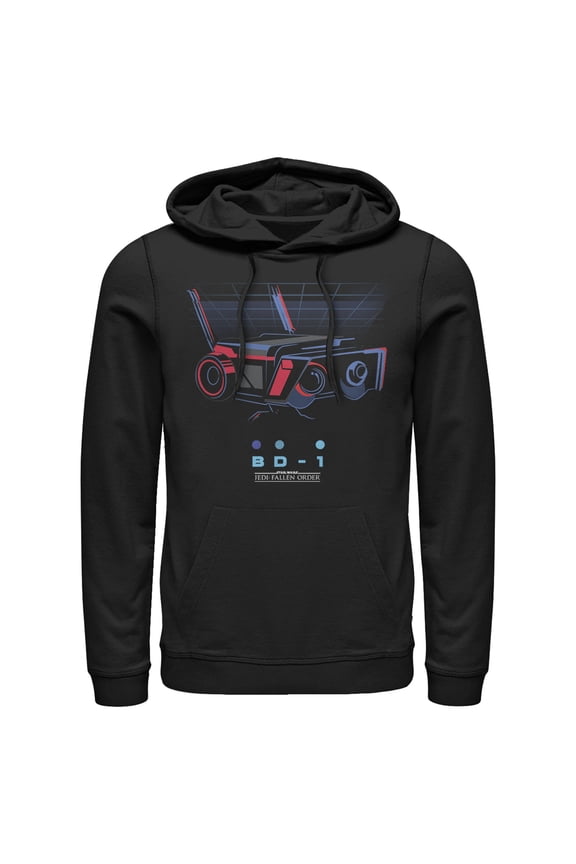 Men's Star Wars Jedi: Fallen Order Retro BD-1 Droid Pull Over Hoodie Black Medium