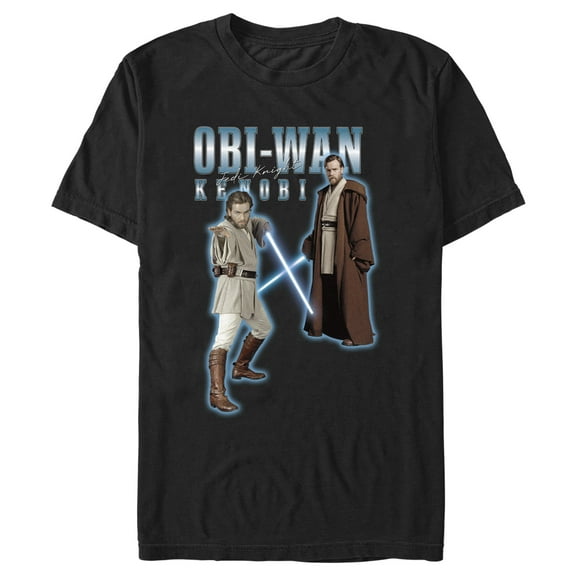 Men's Star Wars Jedi Knight Obi-Wan Kenobi Graphic Tee Black X Large