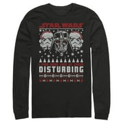 Men's Star Wars Lack of Cheer Ugly Christmas Sweater Long Sleeve Shirt Black X Large