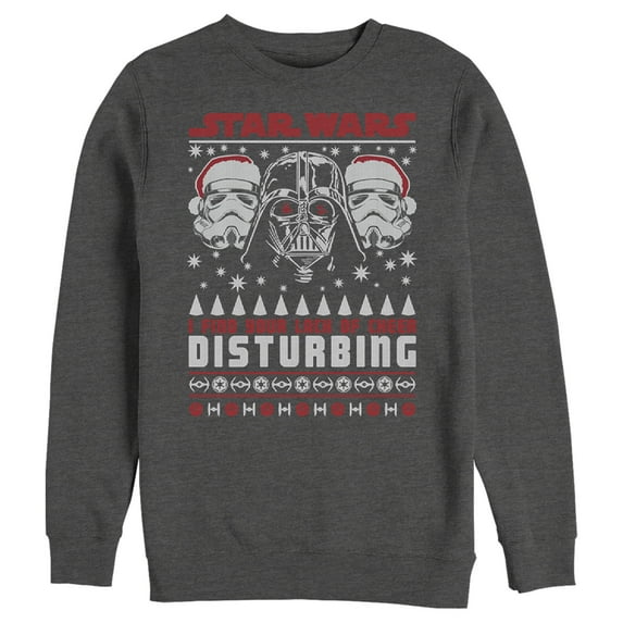 Men's Star Wars Lack of Cheer Ugly Christmas Sweater Sweatshirt Charcoal Heather X Large