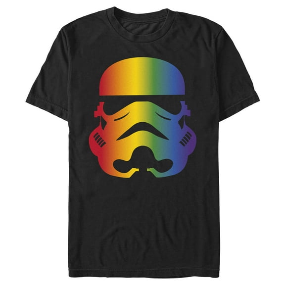 Men's Star Wars Large Rainbow Pride Stormtrooper Graphic Tee Black Large