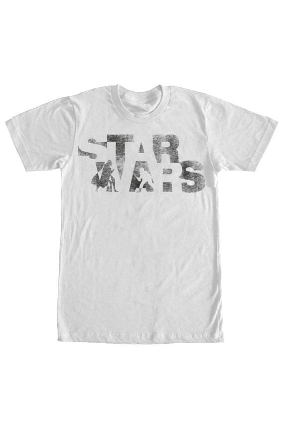 Men's Star Wars Logo Cutout  Graphic Tee White Medium