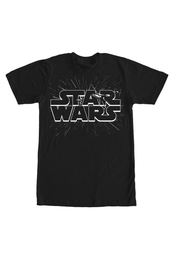 Men's Star Wars Logo X-Wing Fighters Graphic Tee Black Medium