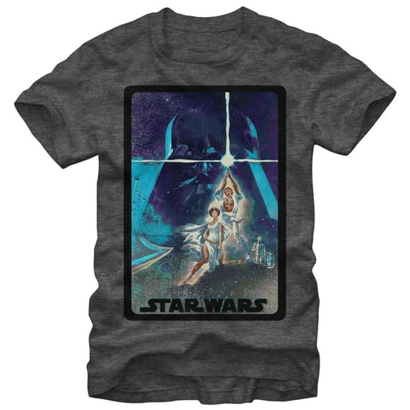 Men's Star Wars Luke and Leia Lightsaber  Graphic Tee Charcoal Heather Small