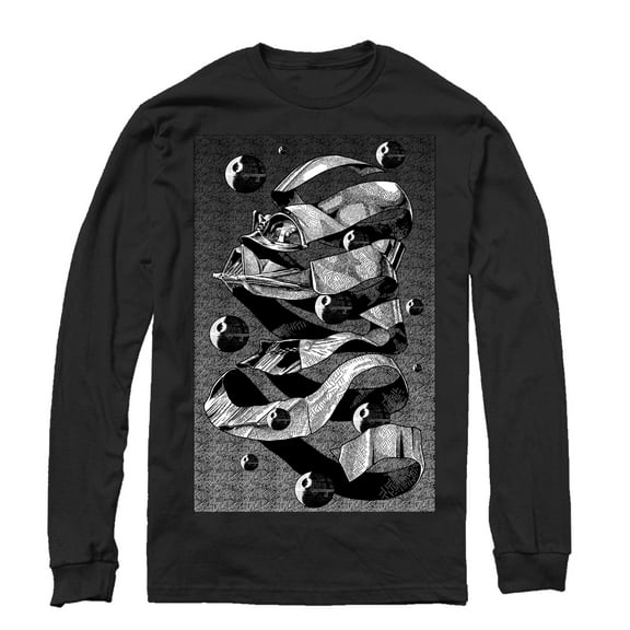 Men's Star Wars MC Darth Vader  Long Sleeve Shirt Black Large
