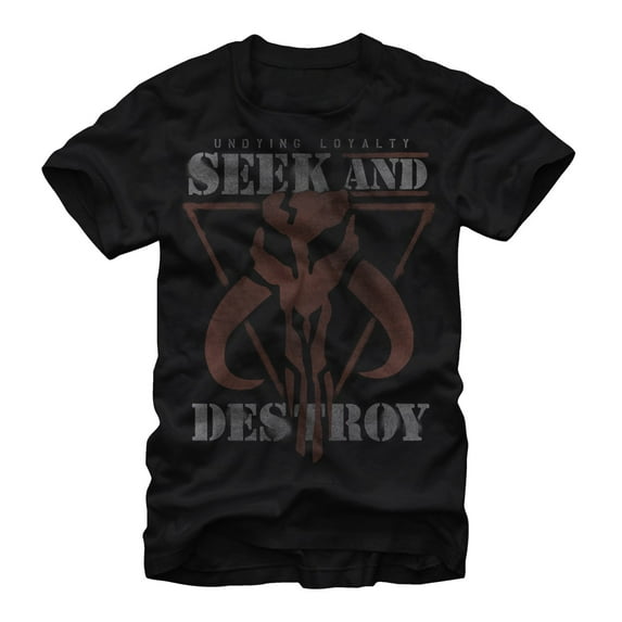 Men's Star Wars Mandalore Seek and Destroy Graphic Tee Black Large