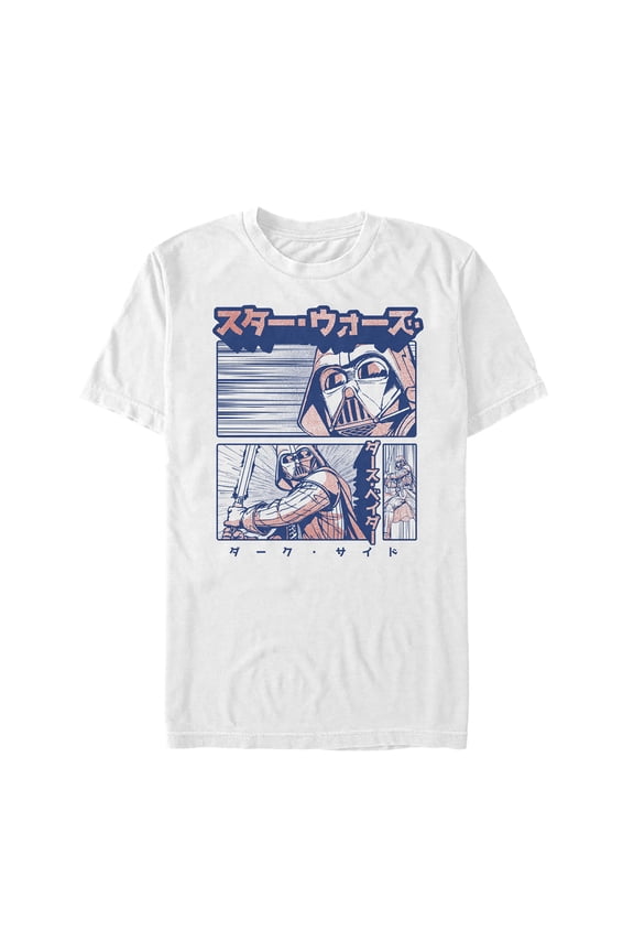 Men's Star Wars Manga Darth Vader Scene Graphic Tee White Small