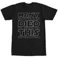 thumbnail image 1 of Men's Star Wars Many Bothans Died  Graphic Tee Black Large, 1 of 4