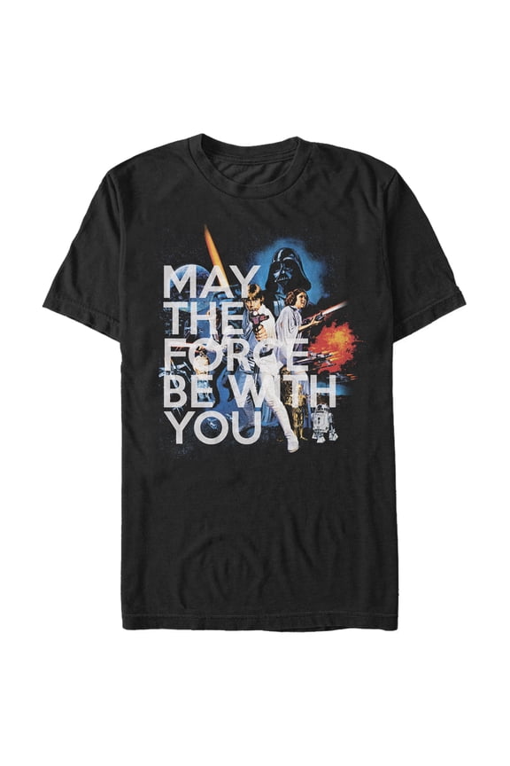 Men's Star Wars May The Force Be With You Graphic Tee Black Large