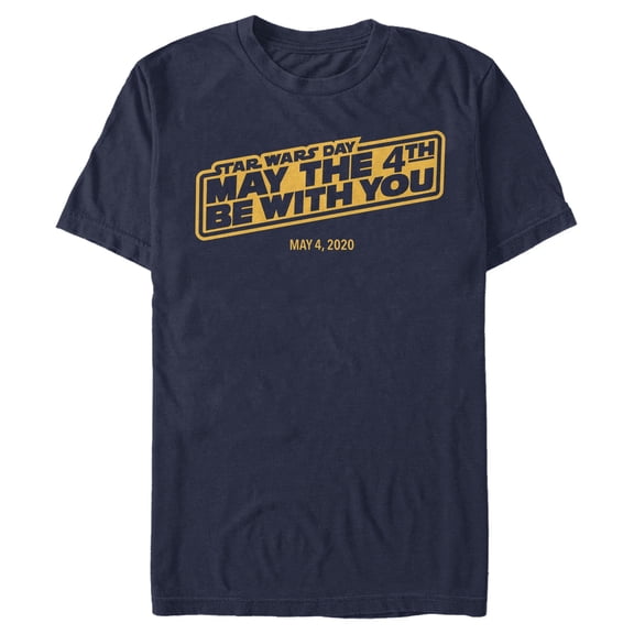 Men's Star Wars May the 4th Be With You 2020 Banner  Graphic Tee Navy Blue Large