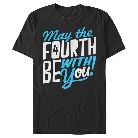 Men's Star Wars May the Fourth Be With You Graphic Tee Black Medium