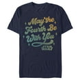 thumbnail image 1 of Men's Star Wars May the Fourth Be With You Retro Logo Graphic Tee Navy Blue X Large, 1 of 5