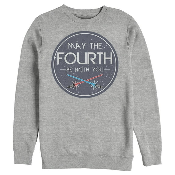Men's Star Wars May the Fourth Lightsabers Sweatshirt Athletic Heather Large