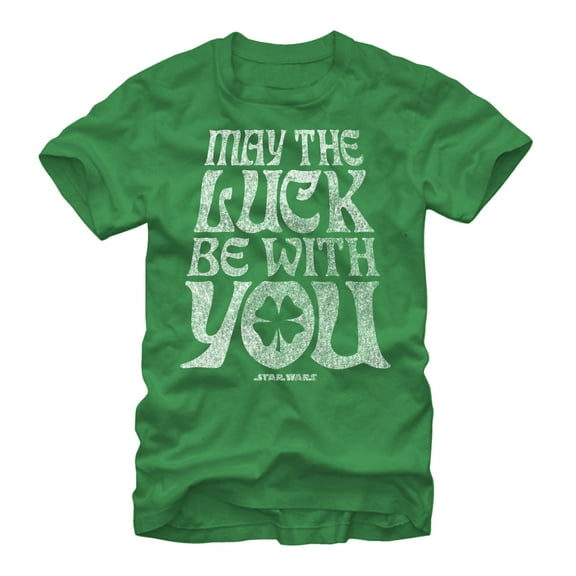 Men's Star Wars May the Luck Be With You  Graphic Tee Kelly Green Small