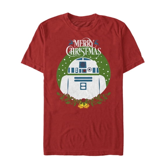 Men's Star Wars Merry Christmas R2-D2 Graphic Tee Red 3X Large