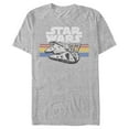thumbnail image 1 of Men's Star Wars Millennium Falcon 77' Vintage Stripes Graphic Tee Athletic Heather Large, 1 of 5