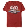 thumbnail image 1 of Men's Star Wars Millennium Falcon 77' Vintage Stripes Graphic Tee Red 2X Large, 1 of 5
