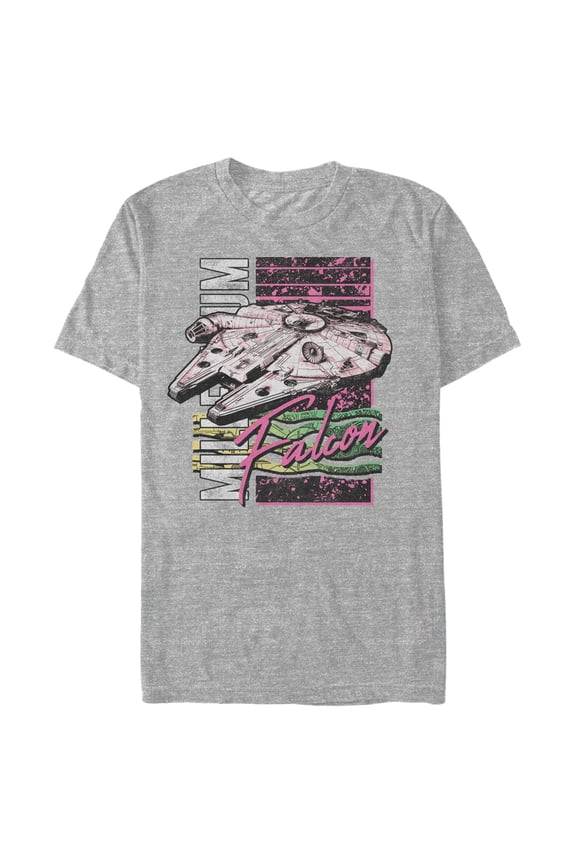 Men's Star Wars Millennium Falcon 80's Style Graphic Tee Athletic Heather Small