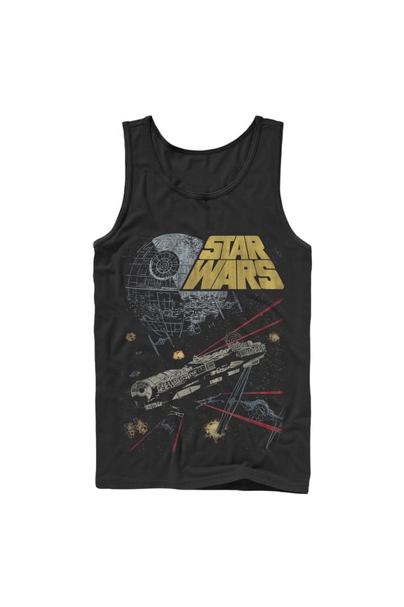 Men's Star Wars Millennium Falcon Battle Tank Top Black Large