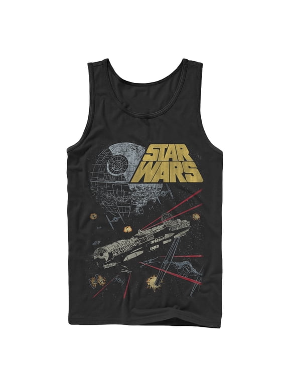 Men's Star Wars Millennium Falcon Battle Tank Top Black Medium