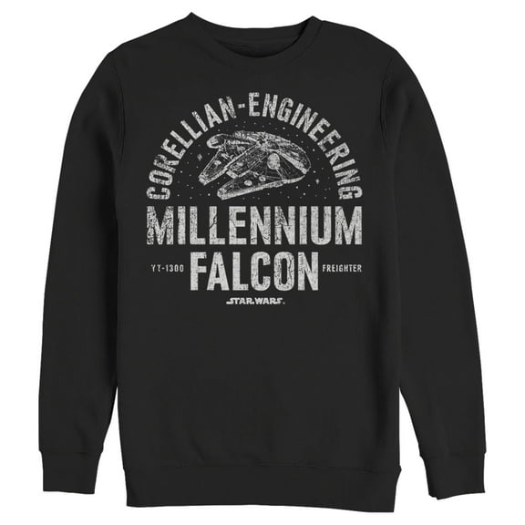Men's Star Wars Millennium Falcon Corellian Engineering Sweatshirt Black 2X Large