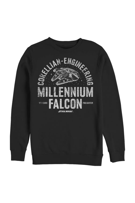 Men's Star Wars Millennium Falcon Corellian Engineering Sweatshirt Black Large