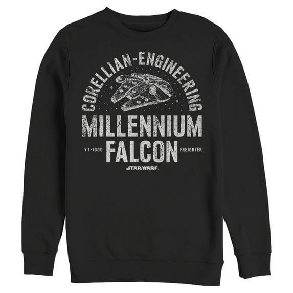 Men's Star Wars Millennium Falcon Corellian Engineering Sweatshirt Black X Large