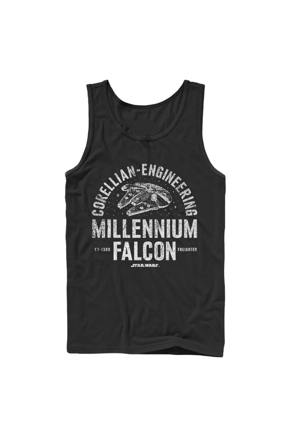 Men's Star Wars Millennium Falcon Corellian Engineering Tank Top Black Small