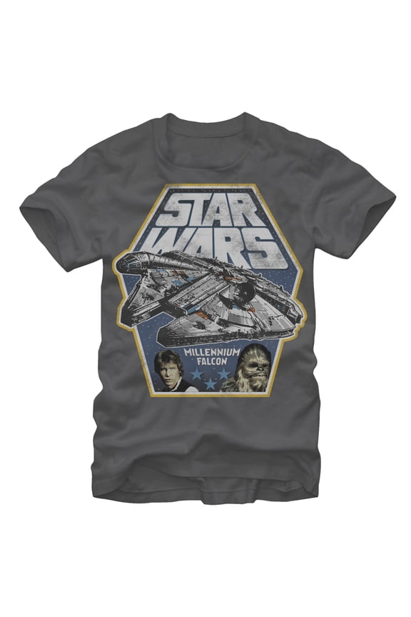 Men's Star Wars Millennium Falcon Crew Graphic Tee Charcoal 2X Large