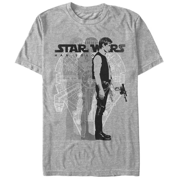 Men's Star Wars Millennium Falcon Han Solo  Graphic Tee Athletic Heather Medium