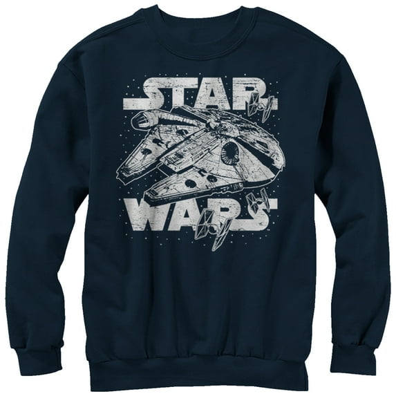 Men's Star Wars Millennium Falcon Initiate Hyperdrive Sweatshirt Navy Blue Medium