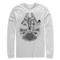 thumbnail image 1 of Men's Star Wars Millennium Falcon Outline  Long Sleeve Shirt White Large, 1 of 3
