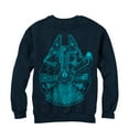 thumbnail image 1 of Men's Star Wars Millennium Falcon Outline Sweatshirt Navy Blue Small, 1 of 3