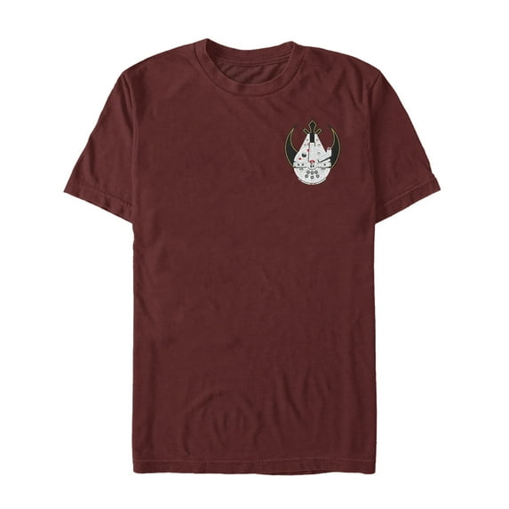 Men's Star Wars Millennium Falcon Rebel Badge Graphic Tee Cardinal Medium