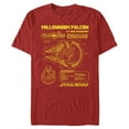thumbnail image 1 of Men's Star Wars Millennium Falcon Schematics  Graphic Tee Red 2X Large, 1 of 4