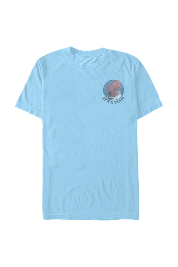 Men's Star Wars Mini Ackbar It's a Trap Graphic Tee Light Blue Large