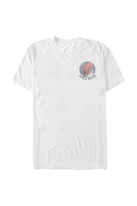 Men's Star Wars Mini Ackbar It's a Trap Graphic Tee White Medium
