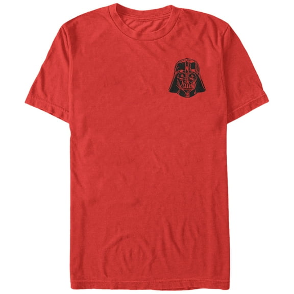 Men's Star Wars Mini Darth Vader Helmet  Graphic Tee Red 2X Large