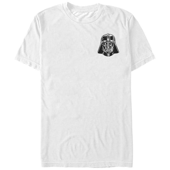 Men's Star Wars Mini Darth Vader Helmet  Graphic Tee White Large