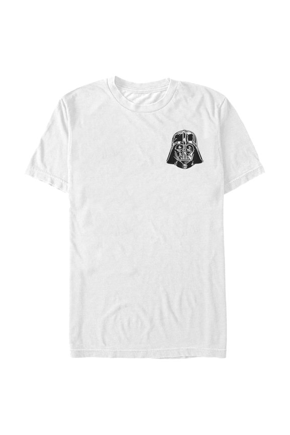 Men's Star Wars Mini Darth Vader Helmet Graphic Tee White Large
