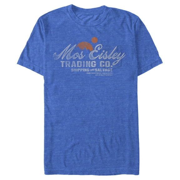 Men's Star Wars Mos Eisley Trading Company Logo Graphic Tee Royal Blue Heather 3X Large