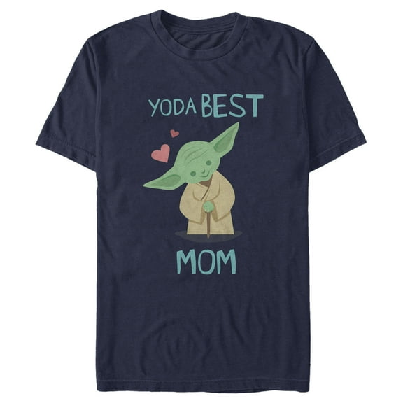 Men's Star Wars Mother's Day Best Mom Yoda  Graphic Tee Navy Blue 2X Large