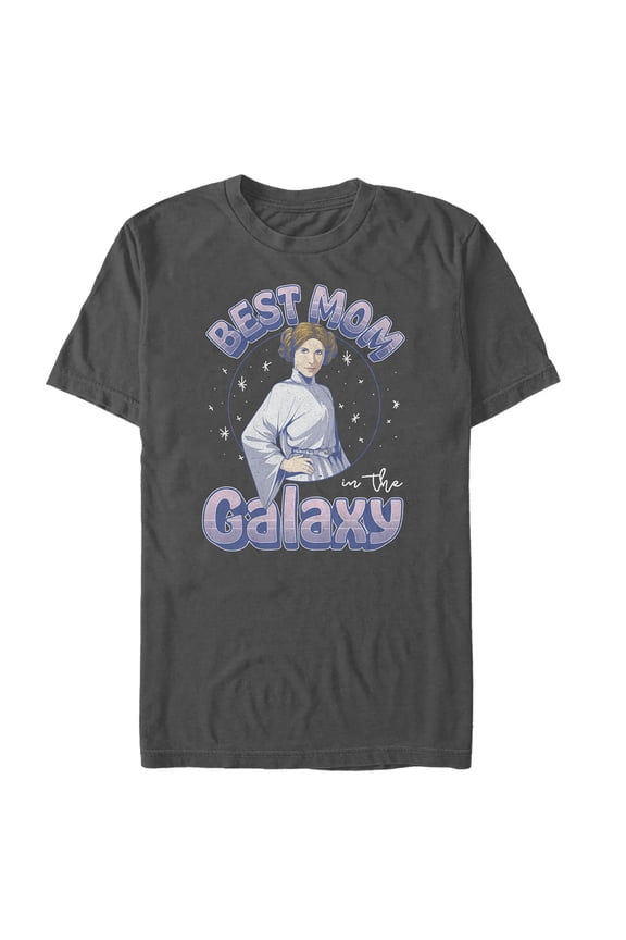 Men's Star Wars Mother's Day Best Mom in Galaxy Graphic Tee Charcoal Medium