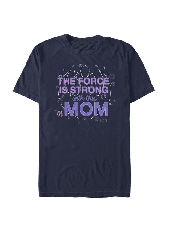 Men's Star Wars Mother's Day Force is Strong With this Mom Graphic Tee Navy Blue 3X Large