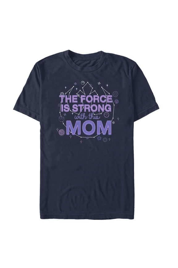 Men's Star Wars Mother's Day Force is Strong With this Mom Graphic Tee Navy Blue X Large