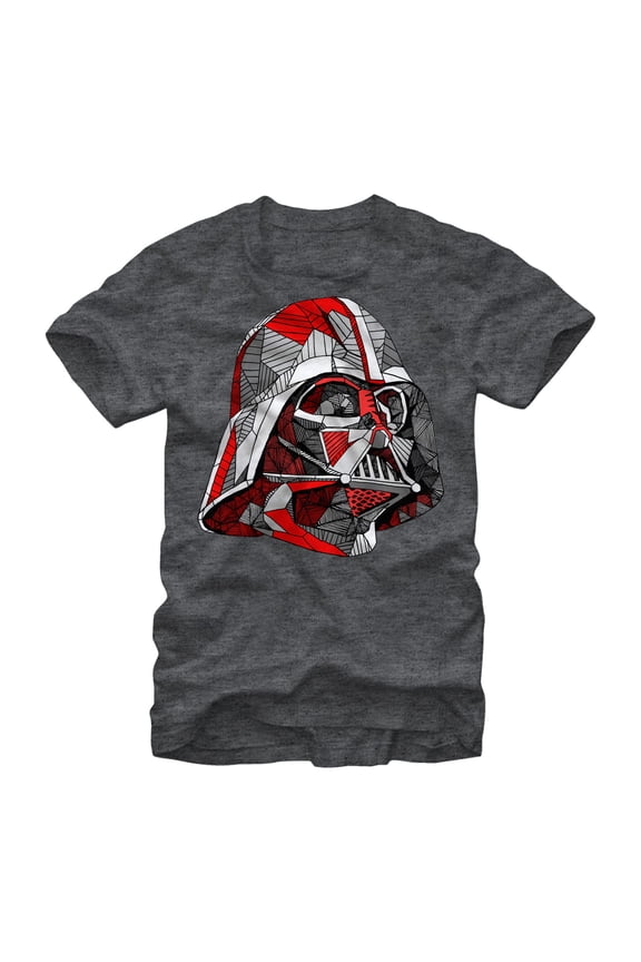 Men's Star Wars Multi-Faceted Darth Vader Helmet Graphic Tee Charcoal Heather Large