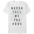 thumbnail image 1 of Men's Star Wars Never Tell Odds Millennium Falcon Graphic Tee White Small, 1 of 4