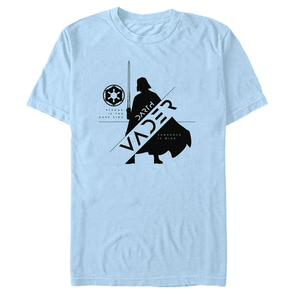 Men's Star Wars: Obi-Wan Kenobi Darth Vader Strong is the Dark Side Silhouette  Graphic Tee Light Blue Medium