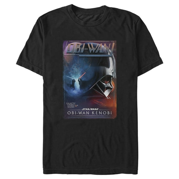 Men's Star Wars: Obi-Wan Kenobi Darth Vader vs Kenobi Vintage VHS Cassette  Graphic Tee Black 3X Large
